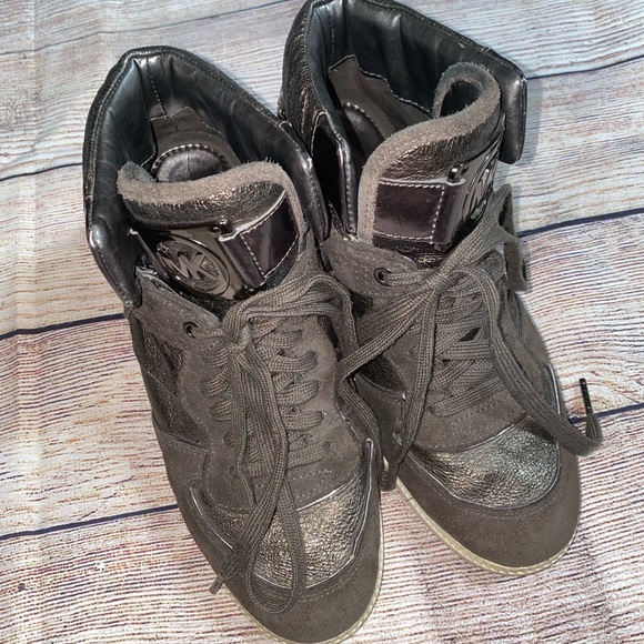 Michael Kors Suede and Metallic High Top Sneakers - Picture 3 of 8